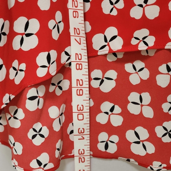 Calvin Klein Red, White And Black Floral Red Top - Picture 10 of 11